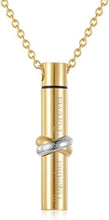 Load image into Gallery viewer, Cylinder Cremation Urn Necklace With Infinity Band Engraved "Together Forever In Loving Memory"