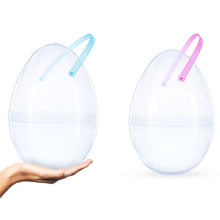 Load image into Gallery viewer, Set of 2 Transparent Jumbo Large Size Plastic Easter Eggs with Handles 10 Inches