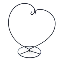 Load image into Gallery viewer, Heart-Shaped Hanging Photo Picture Frame and Black Metal Ornament Stand 9.75 Inches