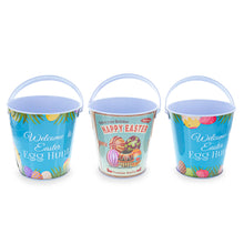Load image into Gallery viewer, Set of 3 Decorative Tin Easter Buckets 6.7 Inches Tall