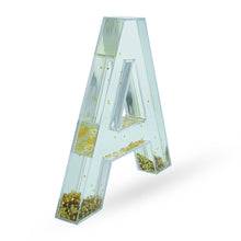 Load image into Gallery viewer, Letter A Glitter-Filled Acrylic Snow Globe
