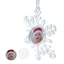 Load image into Gallery viewer, Clear Plastic Christmas Snowflake Frame Ornament