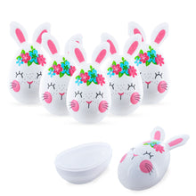 Load image into Gallery viewer, Set of 6 Floral Bunnies Plastic Easter Eggs 3.25 Inches
