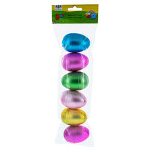 Load image into Gallery viewer, Set of 6 Matte Metallic Finish Large Plastic Easter Eggs 3.15 Inches