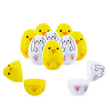 Load image into Gallery viewer, 10 Playful Bunny &amp; Chick Plastic Easter Egg 2.25 Inches