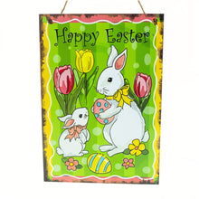 Load image into Gallery viewer, Easter Bunnies on an Egg Hunt Decorative Plaque Wall Sign for Easter Celebrations 10 Inches