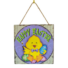 Load image into Gallery viewer, Happy Chick Decorating Easter Egg Plaque Decorative Wall Sign
