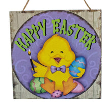Load image into Gallery viewer, Happy Chick Decorating Easter Egg Plaque Decorative Wall Sign