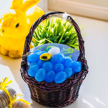 Load image into Gallery viewer, Set of 46 Blue Plastic Eggs, 1 White Egg, and 1 Gilded Golden Easter Egg