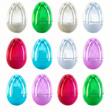 Load image into Gallery viewer, Set of 12 Reflective Metallic Multicolored Plastic Eggs 3.05 Inches