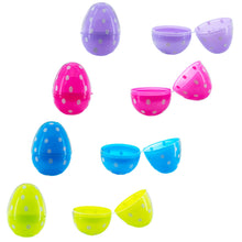 Load image into Gallery viewer, Set of 24 Colorful Polka Dot Printed Fillable Plastic Easter Eggs 2.25 Inches