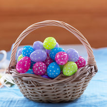 Load image into Gallery viewer, Set of 24 Colorful Polka Dot Printed Fillable Plastic Easter Eggs 2.25 Inches