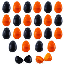 Load image into Gallery viewer, Halloween Theme Set of 12 Orange and 12 Black Plastic Easter Eggs 2.25 Inches