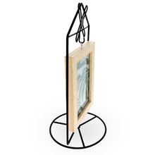 Load image into Gallery viewer, Black Windmill Roof House Hanging Photo Picture Frame and Metal Ornament Stand 10.15 Inches