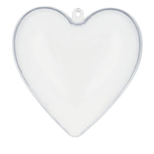 Load image into Gallery viewer, Set of 6 Clear Plastic Heart Ornaments DIY Craft 3 Inches