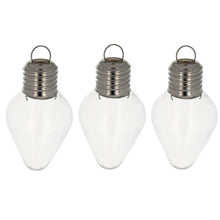Load image into Gallery viewer, Set of 3 Clear Plastic Light Bulb Christmas Ornaments DIY Craft 4 Inches