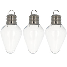 Load image into Gallery viewer, Set of 3 Clear Plastic Light Bulb Christmas Ornaments DIY Craft 4 Inches