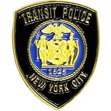 Load image into Gallery viewer, BL2-003B New York City Transit Police Patch NYPD Lapel Pin with dual pin posts