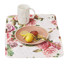 Load image into Gallery viewer, DaDa Bedding Set of 4-Pieces Romantic Roses Pink Floral Quilted Dining Placemats 13” x 19” (879)