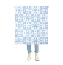 Load image into Gallery viewer, Handmade Blue White Cotton Quilt Bedspread Geometric Patchwork Bedding