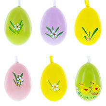 Load image into Gallery viewer, Set of 6 Real Eggshell Bunny and Friends Easter Eggs Ornaments