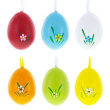 Load image into Gallery viewer, Set of 6 Real Easter Egg Ornaments with Bunnies Decorations