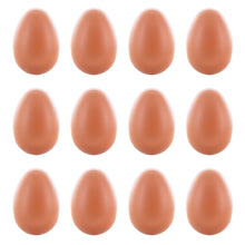 Load image into Gallery viewer, Set of 12 Brown Hollow Plastic Dummy Fake Nest Eggs 2.25 Inches