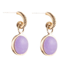 Load image into Gallery viewer, Tucson Charm Purple Quartz Golden Drop Earrings