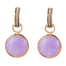 Load image into Gallery viewer, Tucson Charm Purple Quartz Golden Drop Earrings