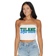 Load image into Gallery viewer, Tulane Roll Wave White Tube Top