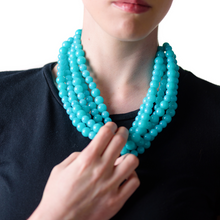 Load image into Gallery viewer, Turquoise Marbled Beaded Sylvie Statement Necklace