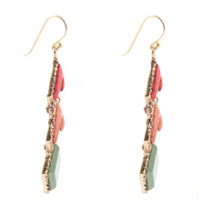 Load image into Gallery viewer, Turquoise and Coral Tapestry Drop Earrings