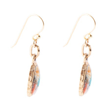Load image into Gallery viewer, Turquoise and Spiny Oyster Matrix and Bronze Earrings