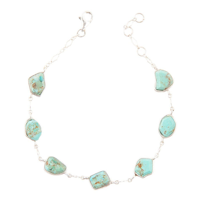 Turquoise and Sterling Silver Line Bracelet