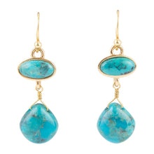 Load image into Gallery viewer, Turquoise Drop Bronze Earring