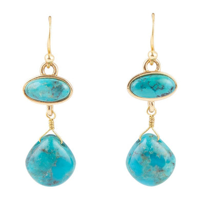 Turquoise Drop Bronze Earring
