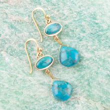 Load image into Gallery viewer, Turquoise Drop Bronze Earring