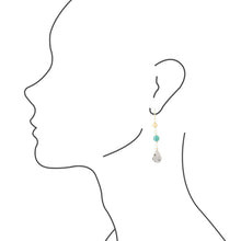 Load image into Gallery viewer, Turquoise Labradorite Elongated Earrings