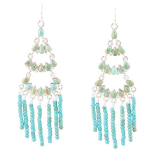 Load image into Gallery viewer, Turquoise Layered Chandelier Earrings