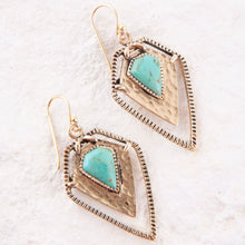 Load image into Gallery viewer, Turquoise Shield Earrings