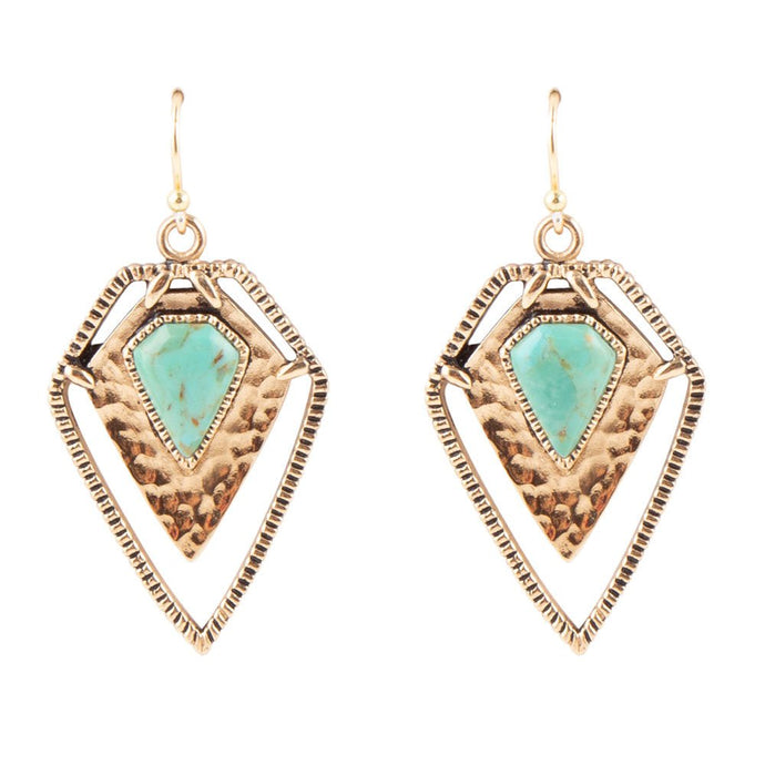 Turquoise Shield Earrings