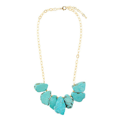 Turquoise Slabs Statement Necklace