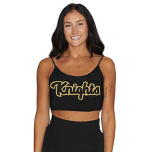 Load image into Gallery viewer, UCF Knights Cursive Outline Black Spaghetti Tank
