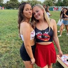 Load image into Gallery viewer, Maryland Terps Lips Black Spaghetti Tank