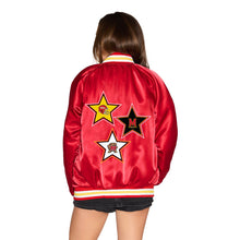 Load image into Gallery viewer, Maryland Terps Satin Letterman Bomber Jacket
