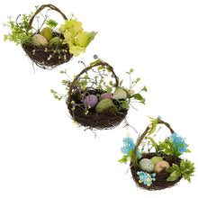 Load image into Gallery viewer, Set of 3 Easter Baskets with Eggs and Spring Flowers
