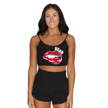 Load image into Gallery viewer, Utah Lips Black Spaghetti Tank