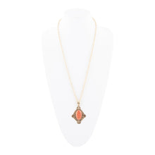 Load image into Gallery viewer, Valerie Orange Sponge Coral and Golden Pendant Necklace