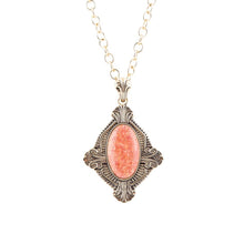 Load image into Gallery viewer, Valerie Orange Sponge Coral and Golden Pendant Necklace