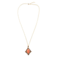 Load image into Gallery viewer, Valerie Orange Sponge Coral and Golden Pendant Necklace